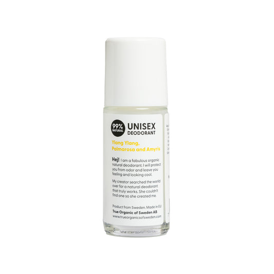 Undercover Agent Natural Deodorant - Ylang Ylang & Palmarosa 50ml Roll-On - True Organic of Sweden