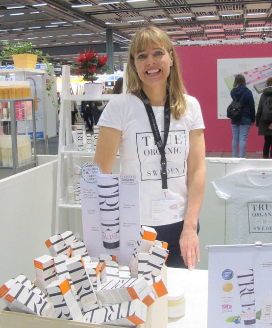 Tina founder of True organic of Sweden- sustainable organic skincare products 