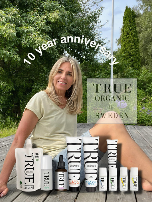 10 year anniversary in organic skincare - True Organic of Sweden