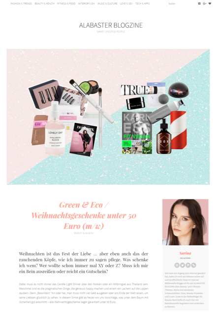 Alabaster Blogzine - True Organic of Sweden