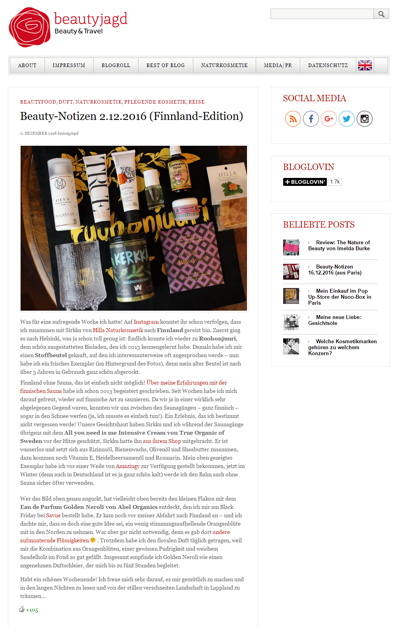 Beautyjagd - True Organic of Sweden
