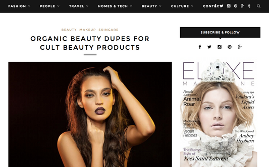 Eluxe Magazine, December, 2015 - True Organic of Sweden